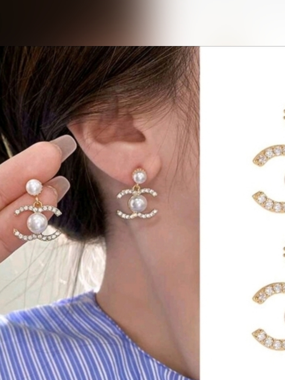 Chanel Style Earrings - Picture 6 of 10